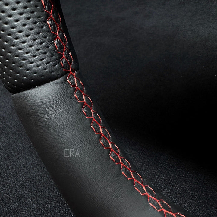 Mercedes benz amg steering wheel nappa leather shift paddles amg red stitching perforated