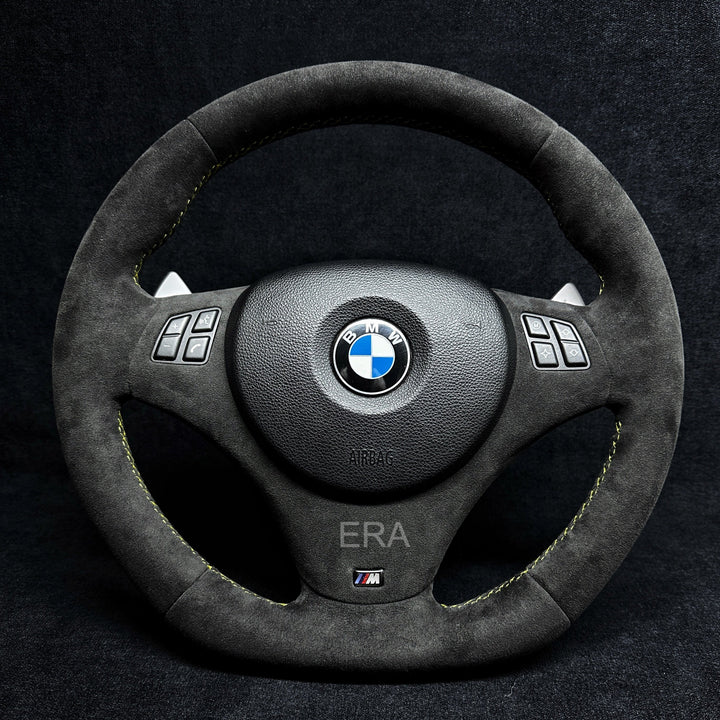 BMW E9X-E8X ALCANTARA / ALCANTARA LEATHER TRIM / YELLOW STITCHING / DCT SHIFT PADDLES / FLAT BOTTOM