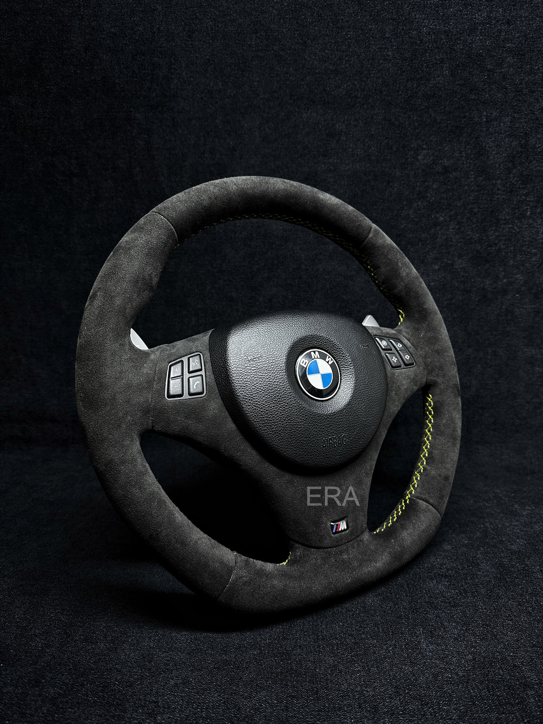 BMW E9X-E8X ALCANTARA / ALCANTARA LEATHER TRIM / YELLOW STITCHING / DCT SHIFT PADDLES / FLAT BOTTOM