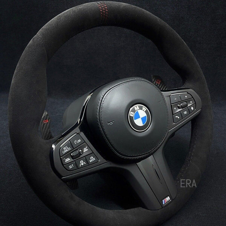 RED LAZER STRIPES BLACK STITCHING PIANO BLACK TRIM CARBON SHIFT PADDLES bmw
