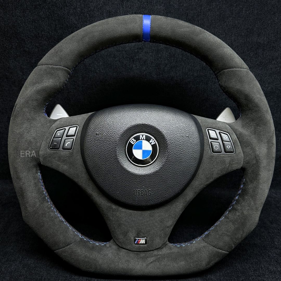 Bmw steering wheel blue strip stitching