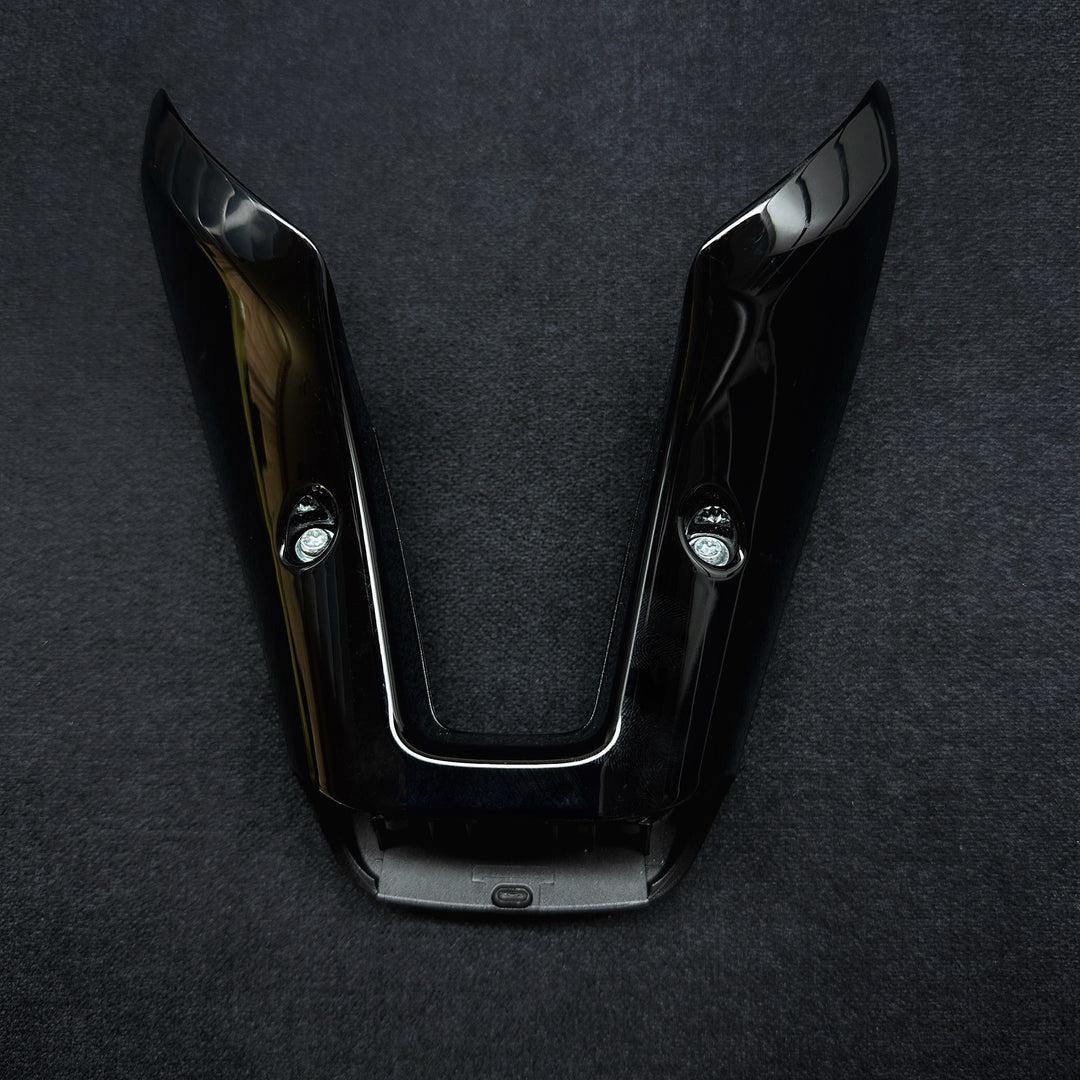 back side of a black piano steering wheel trims for a Mercedes-Benz 