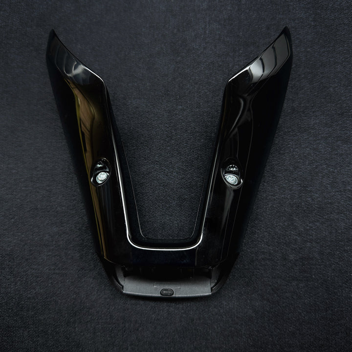 back side of a black piano steering wheel trims for a Mercedes-Benz 