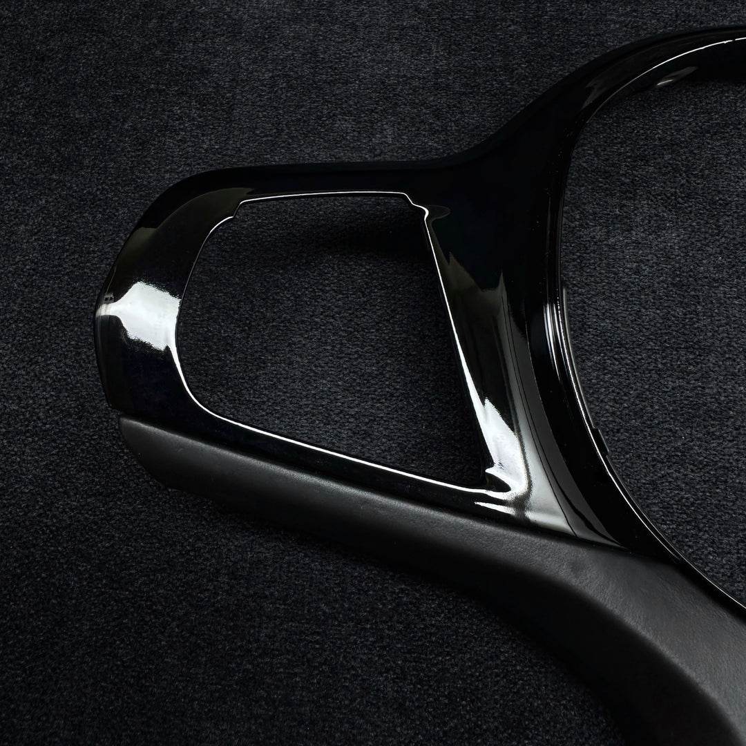 black piano trim piece for a BMW vehicle steering wheel m performance matte details