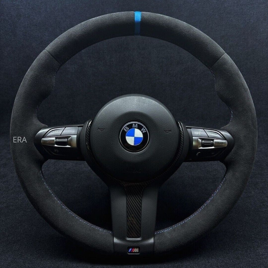 bmw alcantara m sport light blue stripe