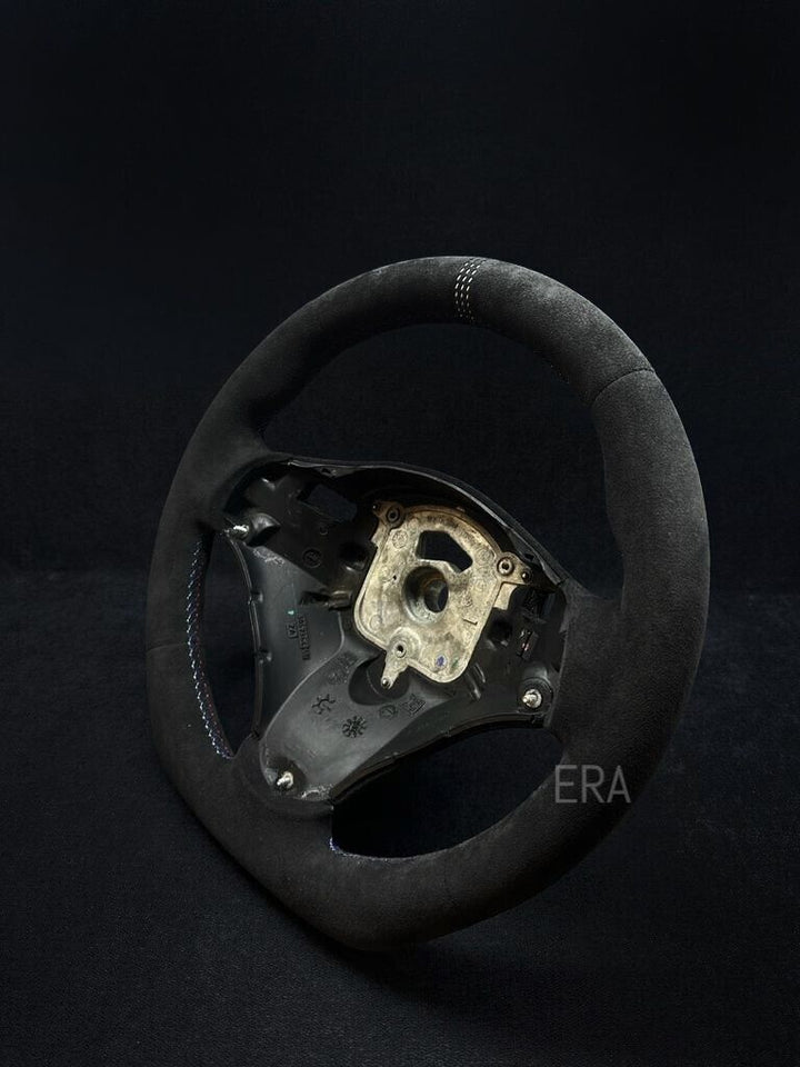 bmw e81 e82 e83 e87 e90 steering wheel alcantara leather white lazer