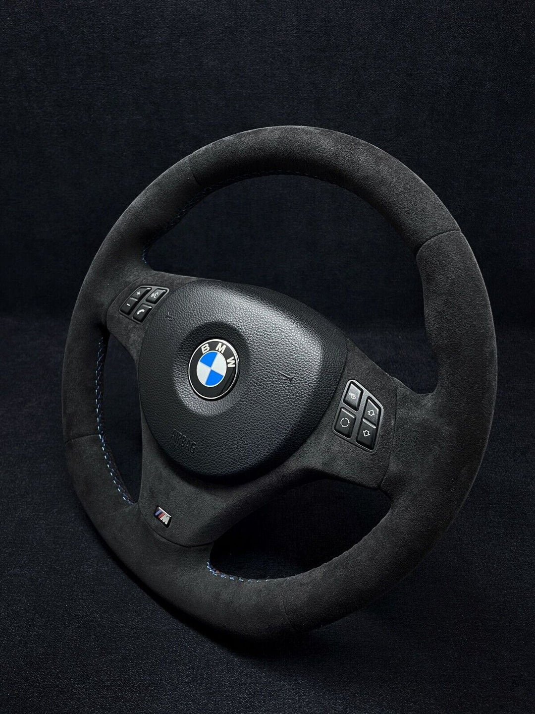 bmw e90 alcantara leather m stitching steering wheel flat bottom 