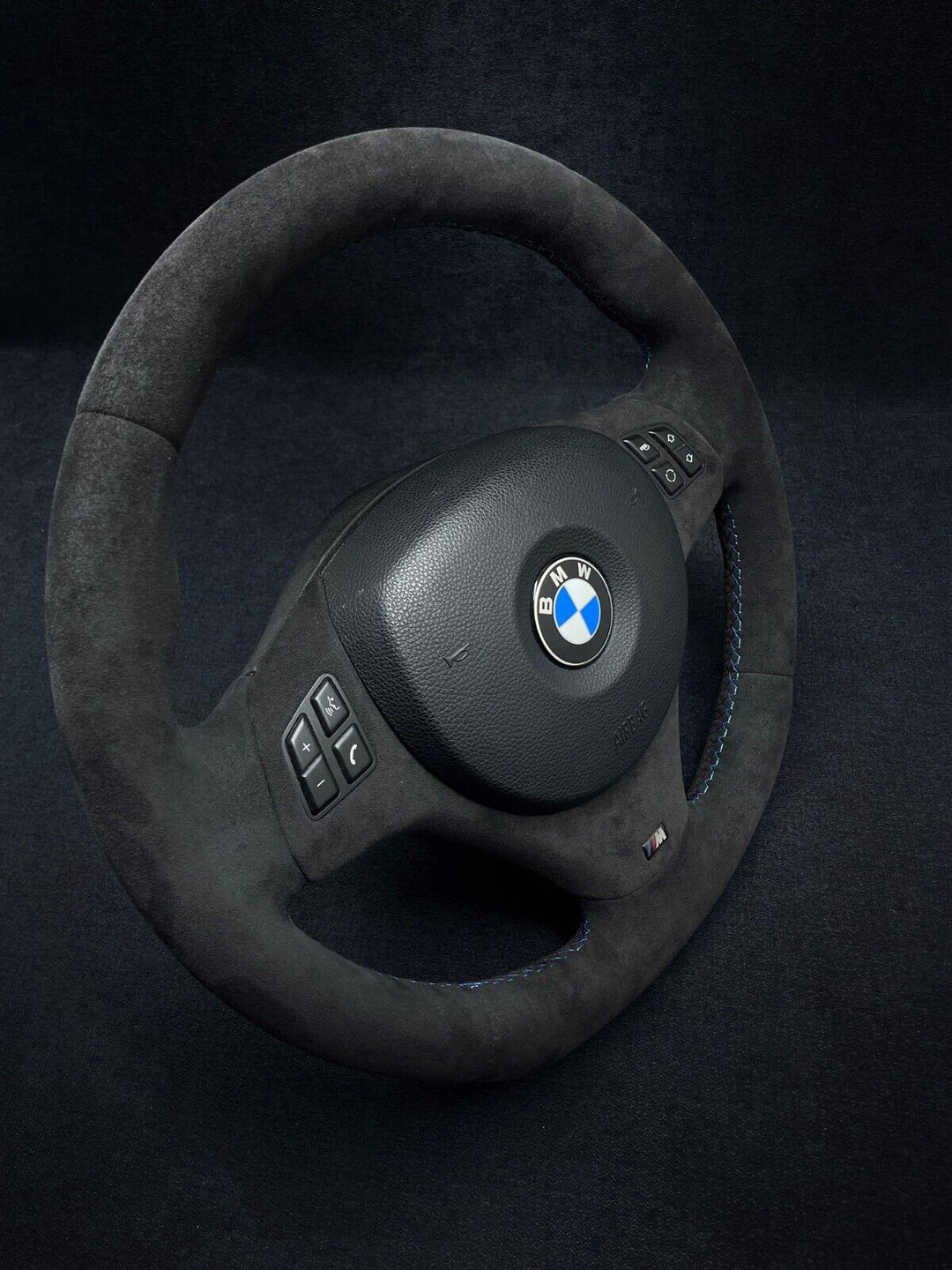 bmw e90 alcantara leather steering wheel flat bottom m stitching