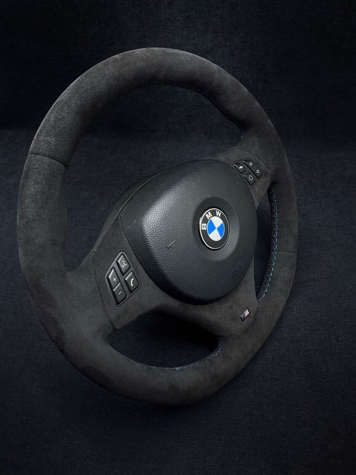 bmw e90 alcantara leather steering wheel flat bottom m stitching