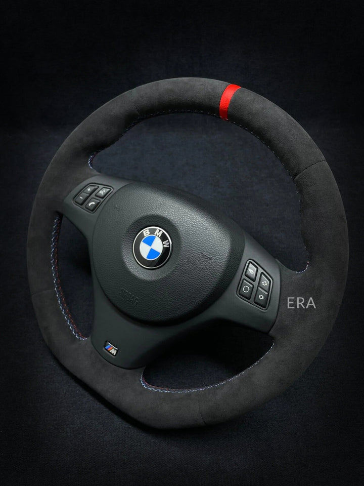 bmw e90 e91 e81 e84 e87 steering wheel flat bottom leather trim