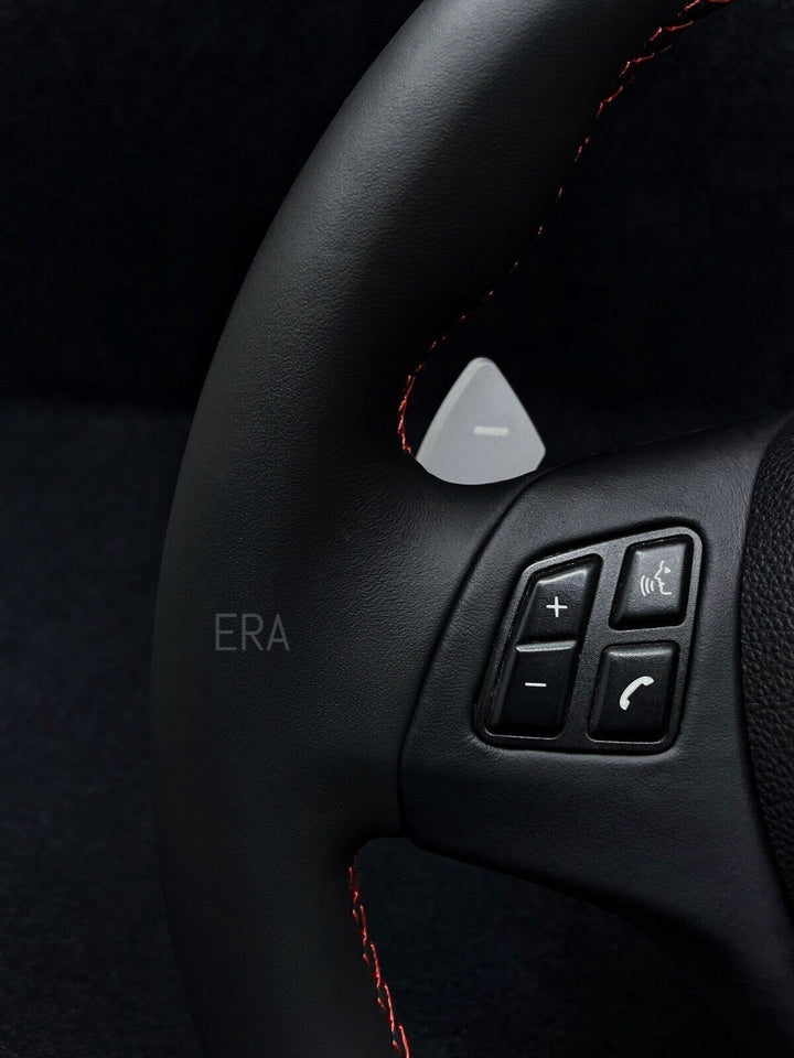 bmw e92 e87 e93 e91 e90 m1 m3 flat bottom steering wheel dct shift paddles red stitching nappa leather