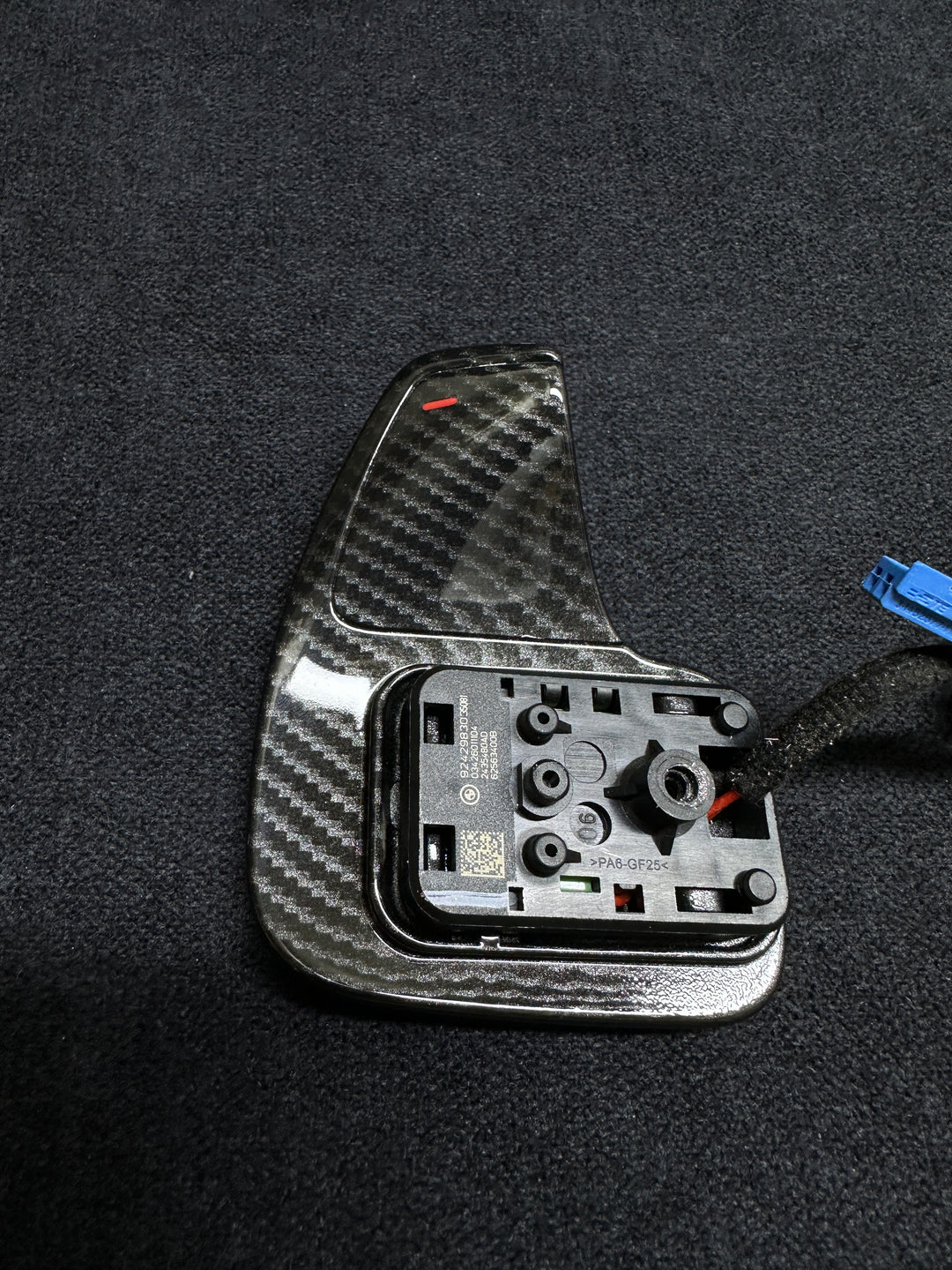 bmw f series Carbon fiber steering wheel trim with shift paddles m performance piano black style