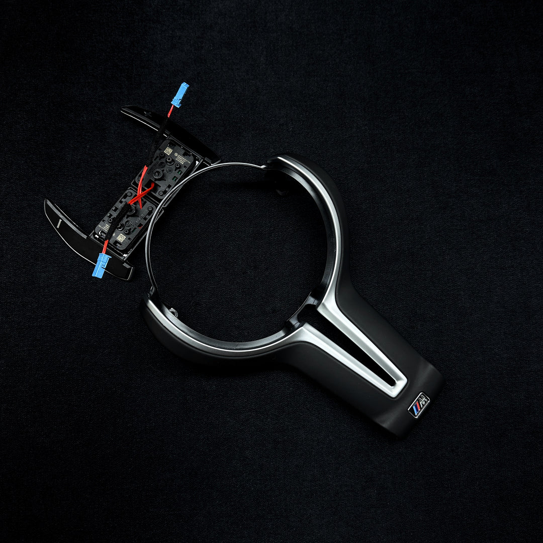 bmw f series steering wheel set with shift paddles black