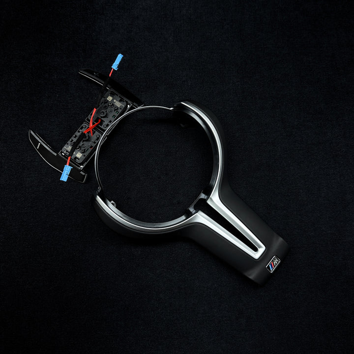 bmw f series steering wheel set with shift paddles black