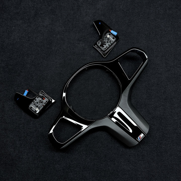 bmw g series steering wheel black piano style trim shift paddles