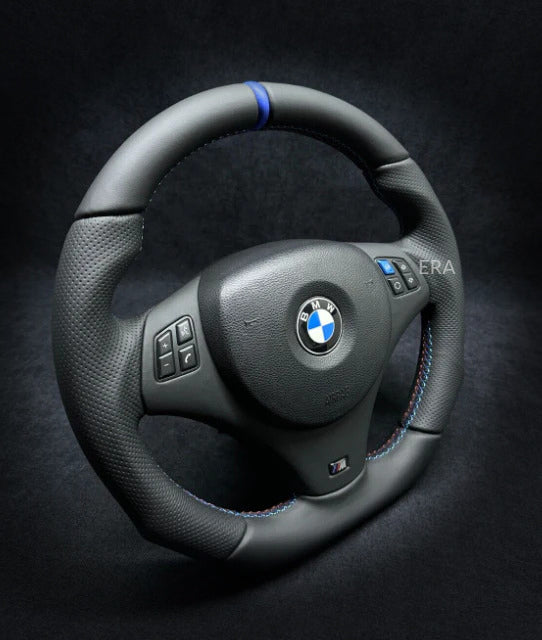 bmw nappa leather e9x steering wheel with middle blue stripe and buttons E90 E92 