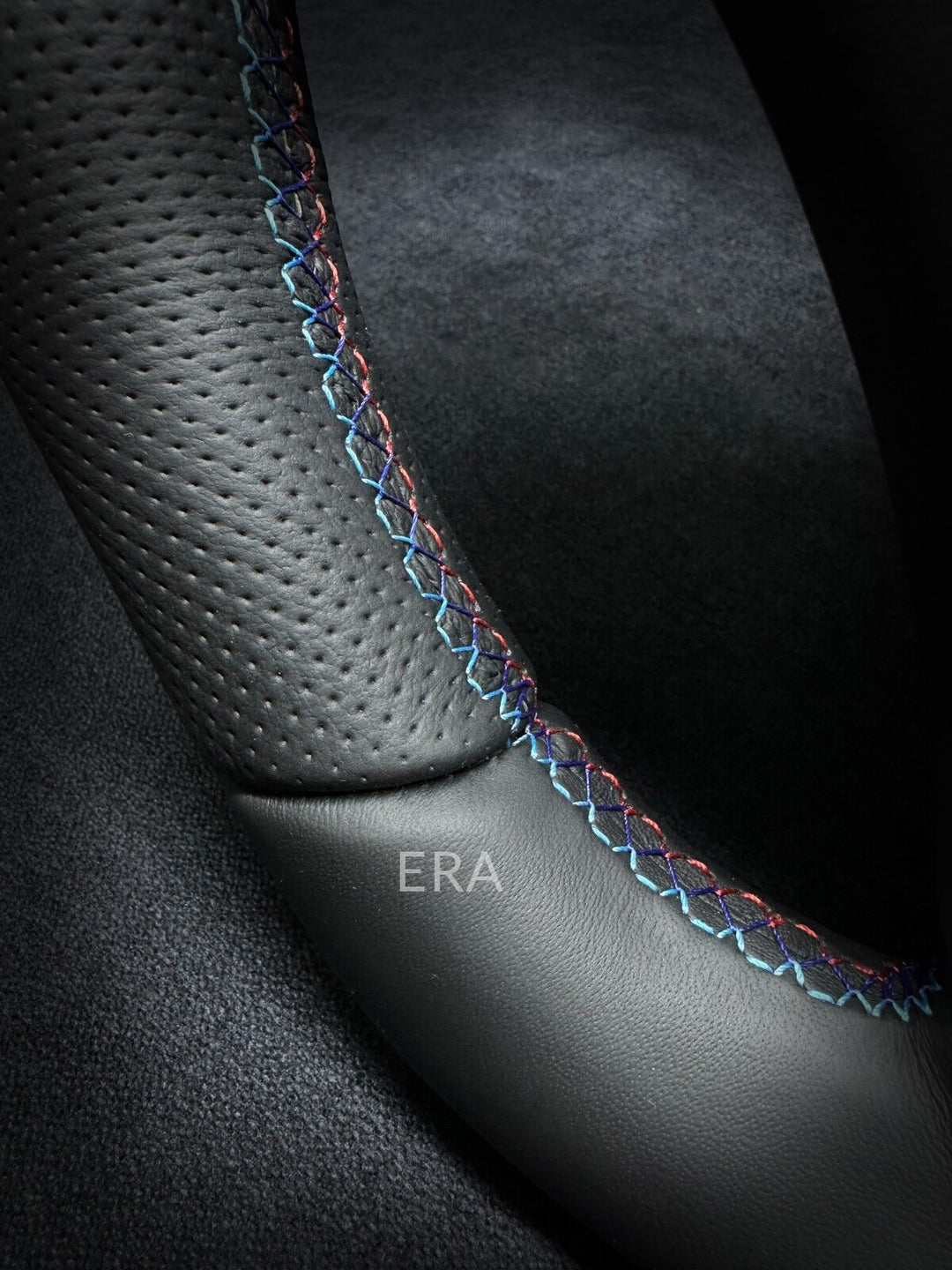 bmw nappa leather steering wheel with middle blue stripe e90 m stitching