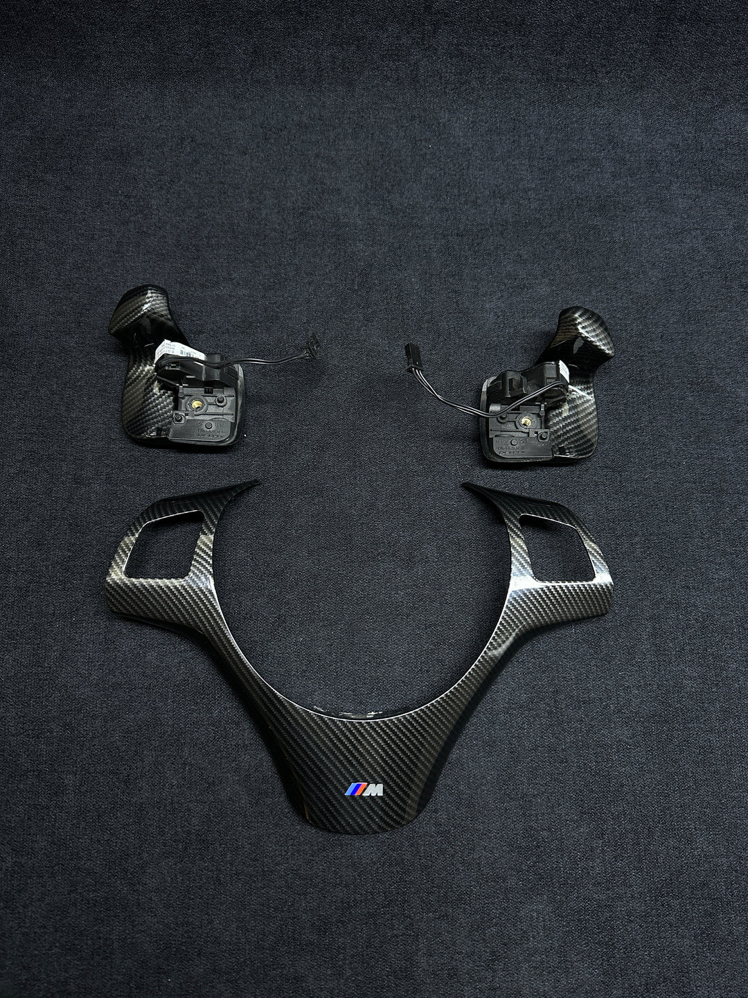 bmw steering wheel trim set shift paddles carbon style