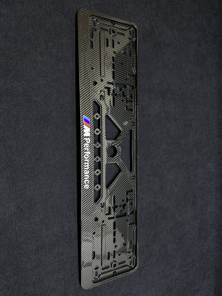 carbon fibre bmw m performance license plate glossy