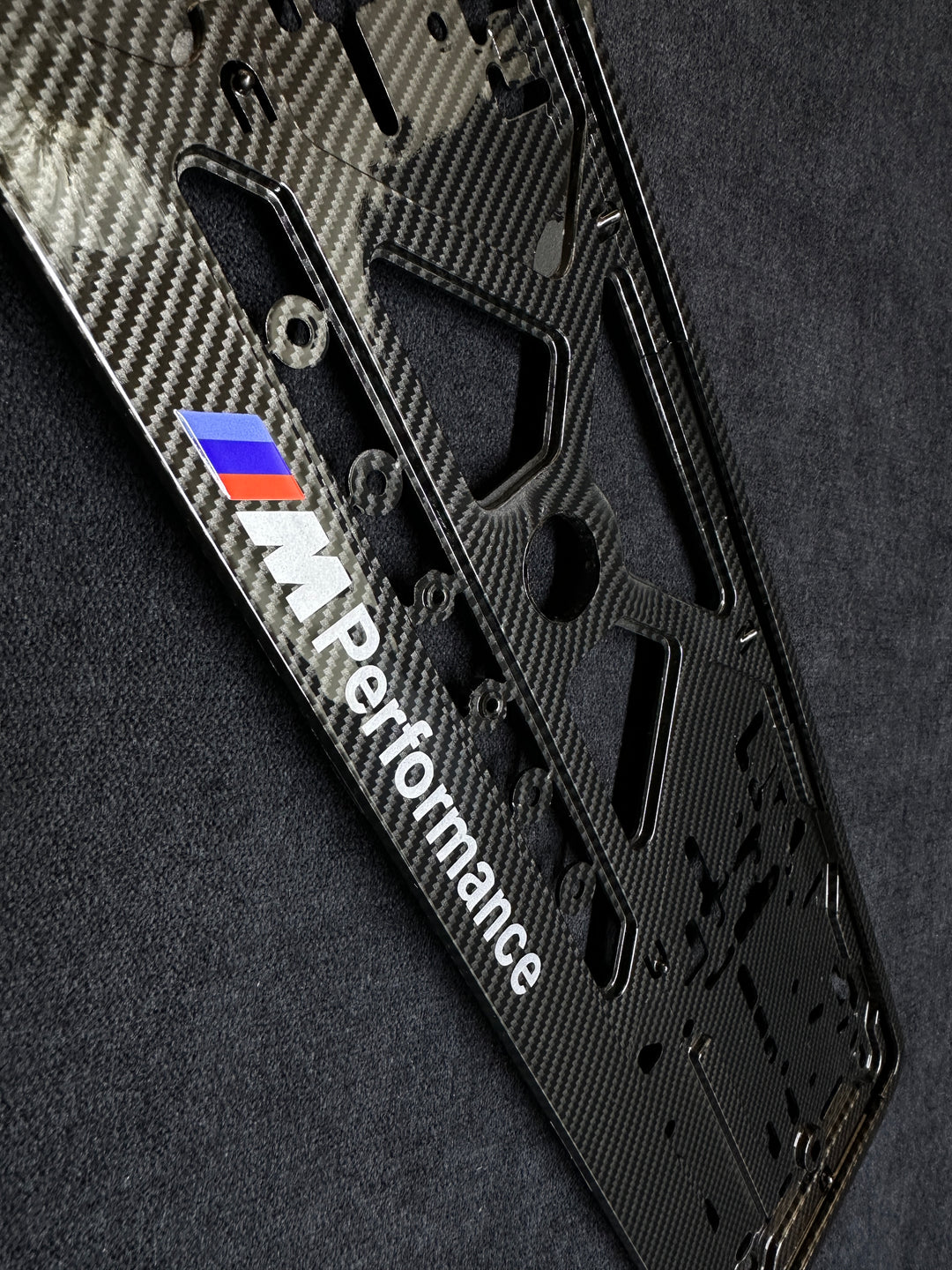 carbon fibre bmw m performance license plate glossy sporty look