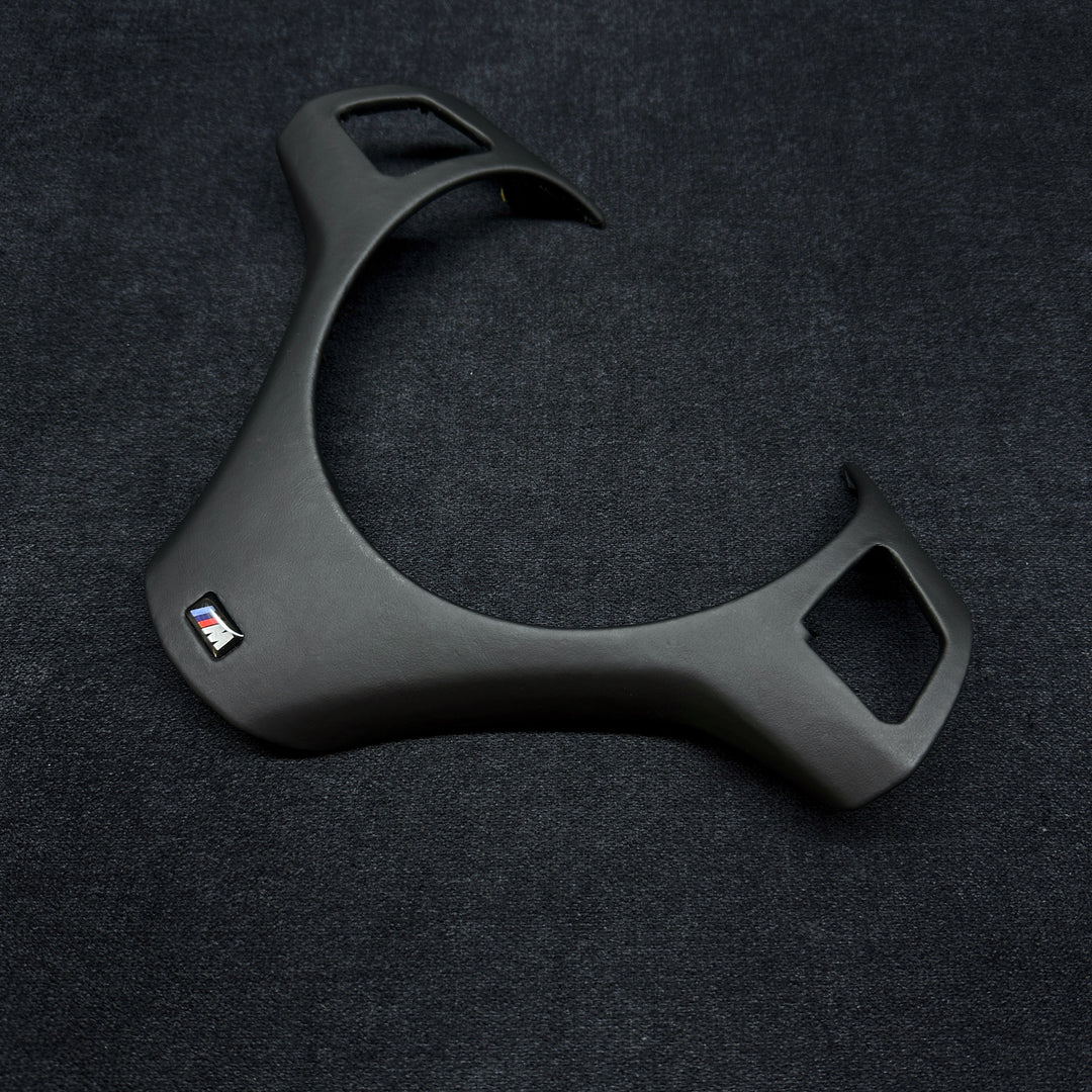 custom black matte bmw steering wheel trim