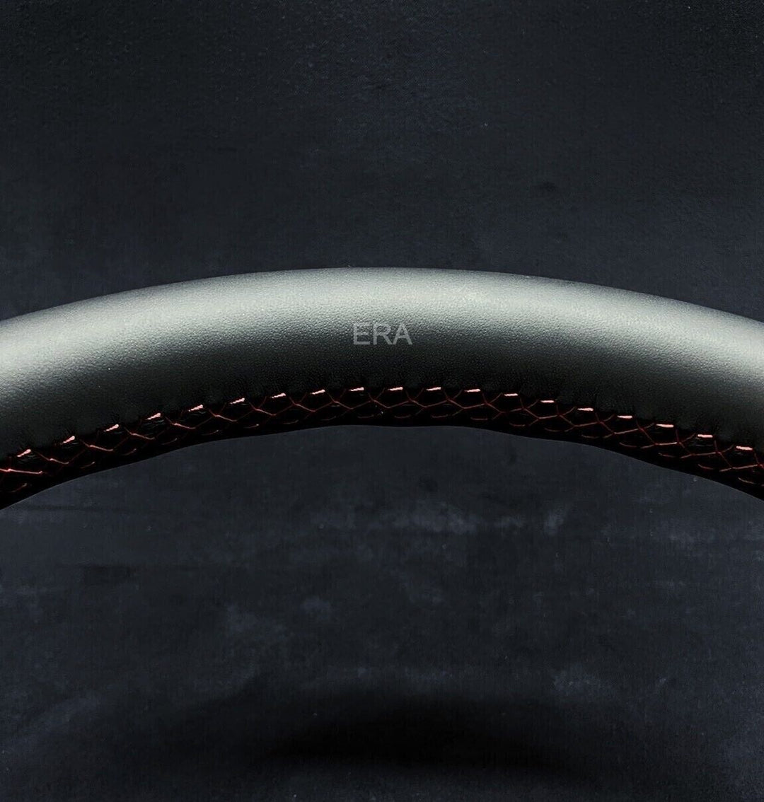 e90 e81 steering wheel BMW black Nappa-Alcantara leather trim, red stitching flat bottom 