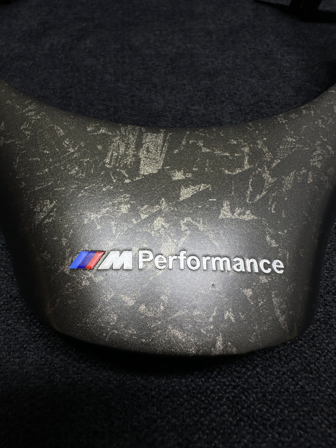 forged carbon style bmw steering wheel trim m perfromance detail