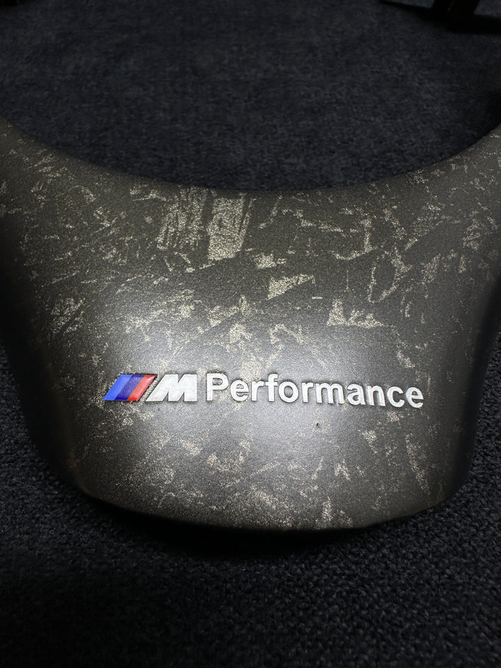 forged carbon style bmw steering wheel trim m perfromance detail