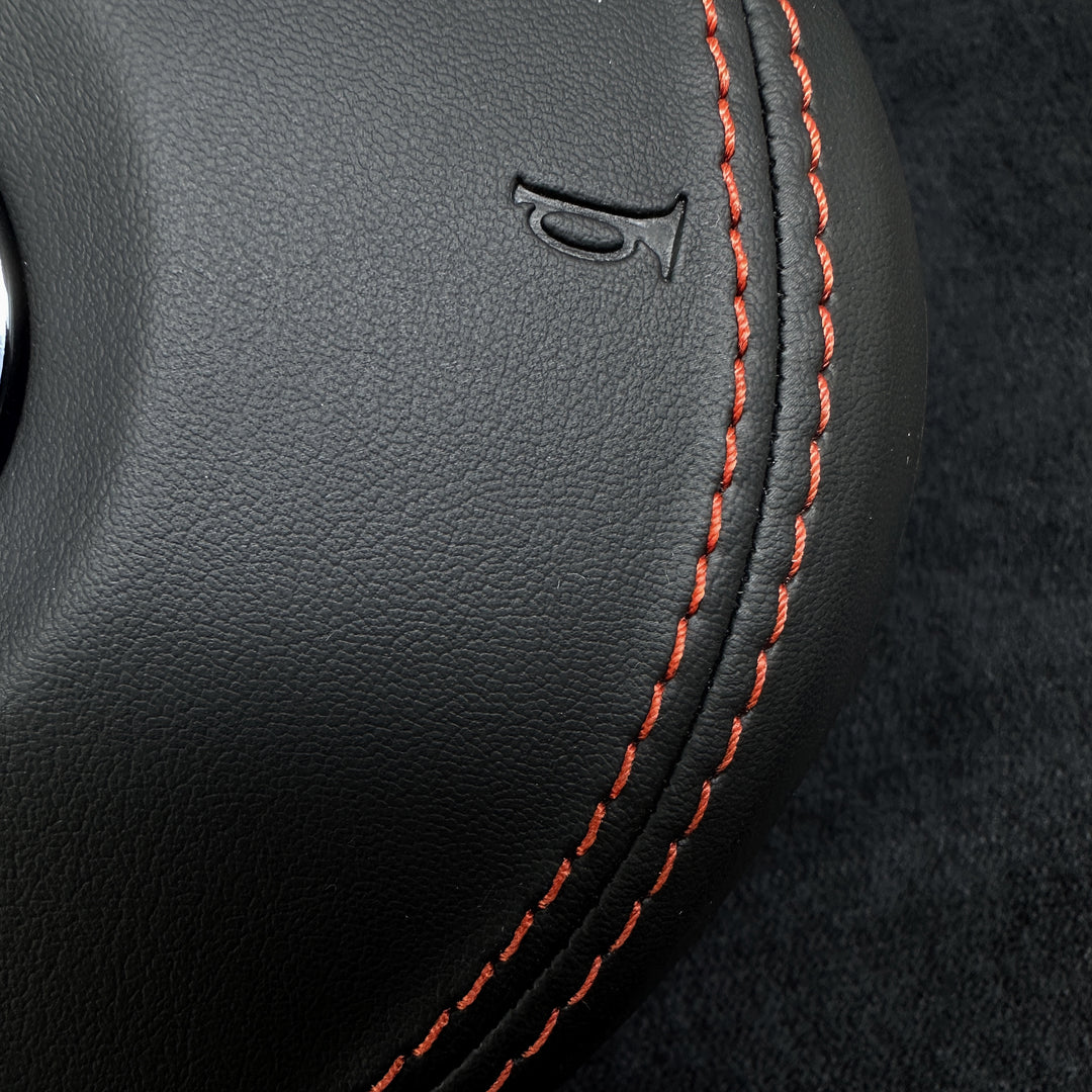  leather airbag red stitching BMW 