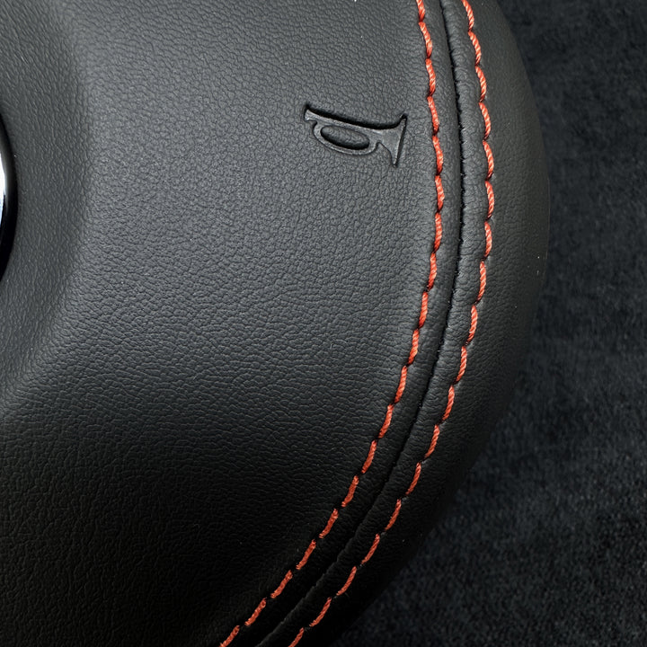  leather airbag red stitching BMW 