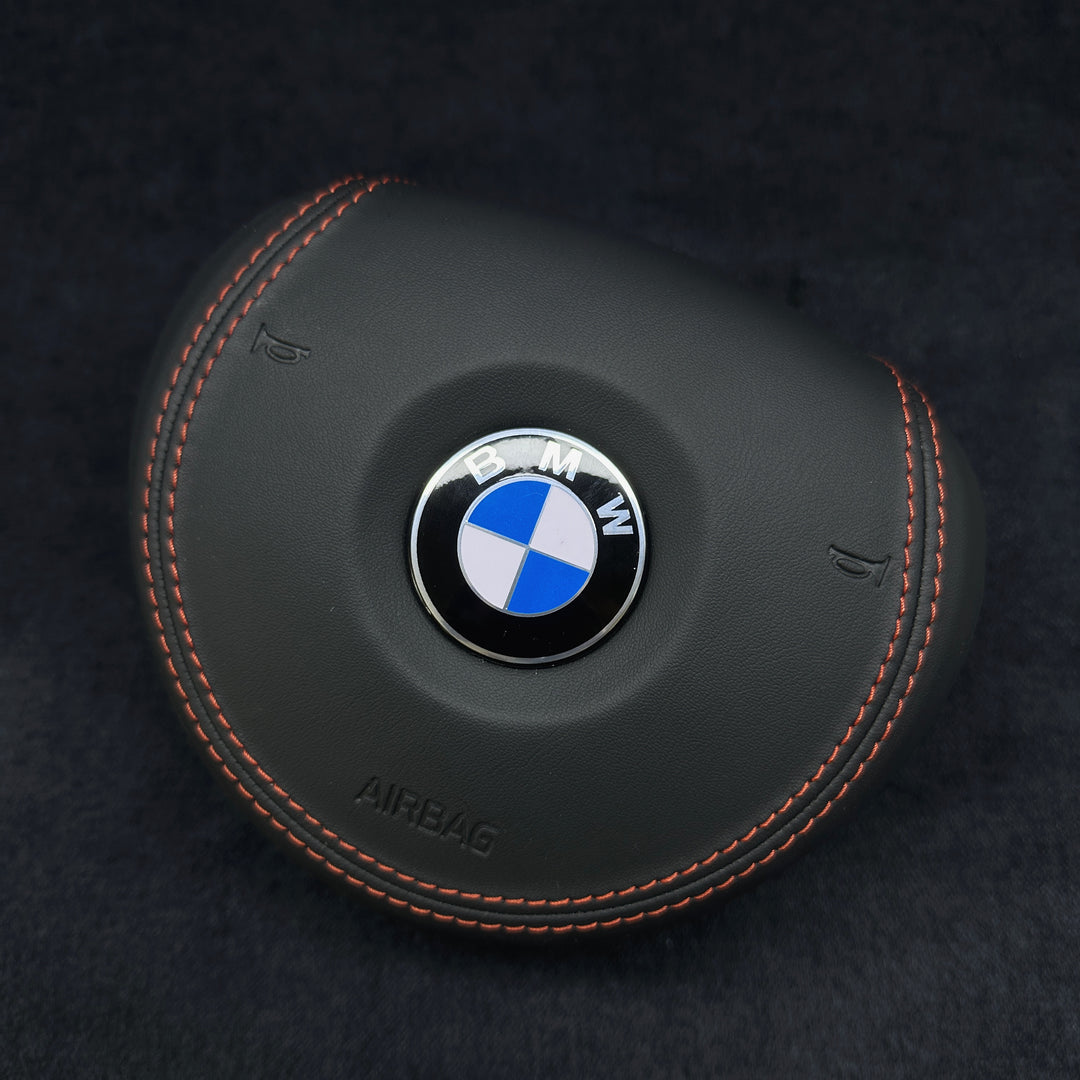 leather airbag with red stitching BMW 