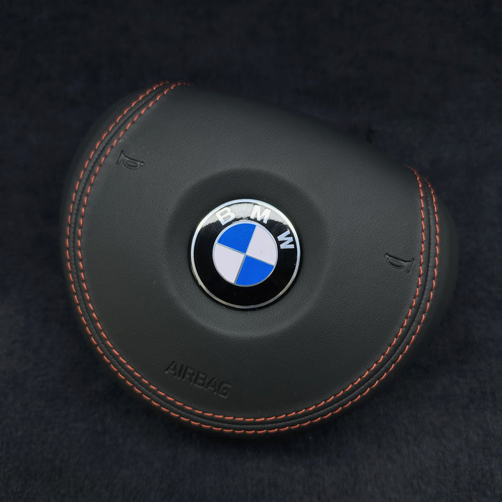 leather airbag with red stitching BMW 