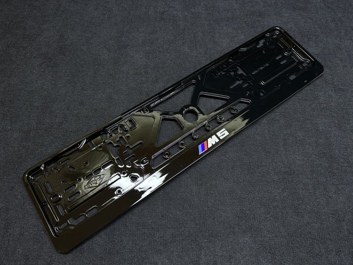 license plate for BMW M5 with a glossy finish piano black style