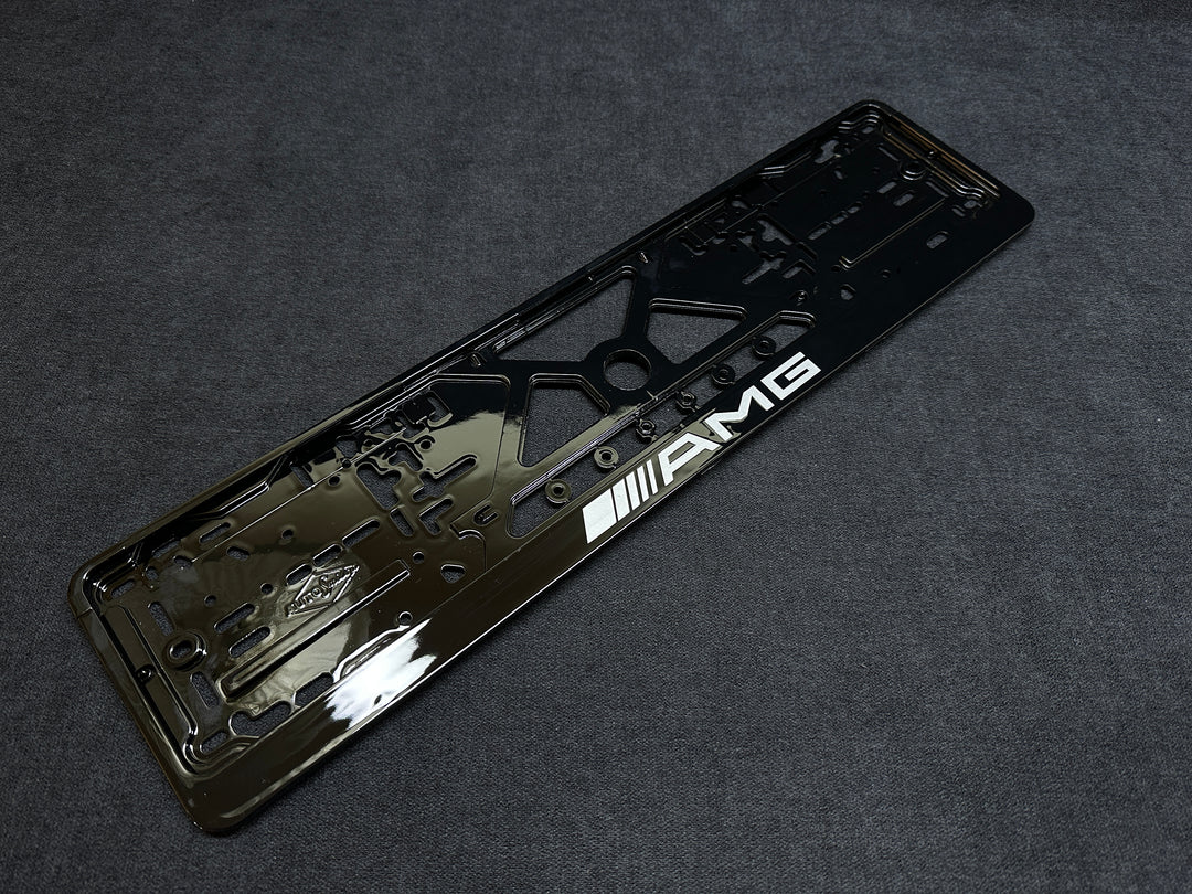 piano black amg mercedes benz license plate