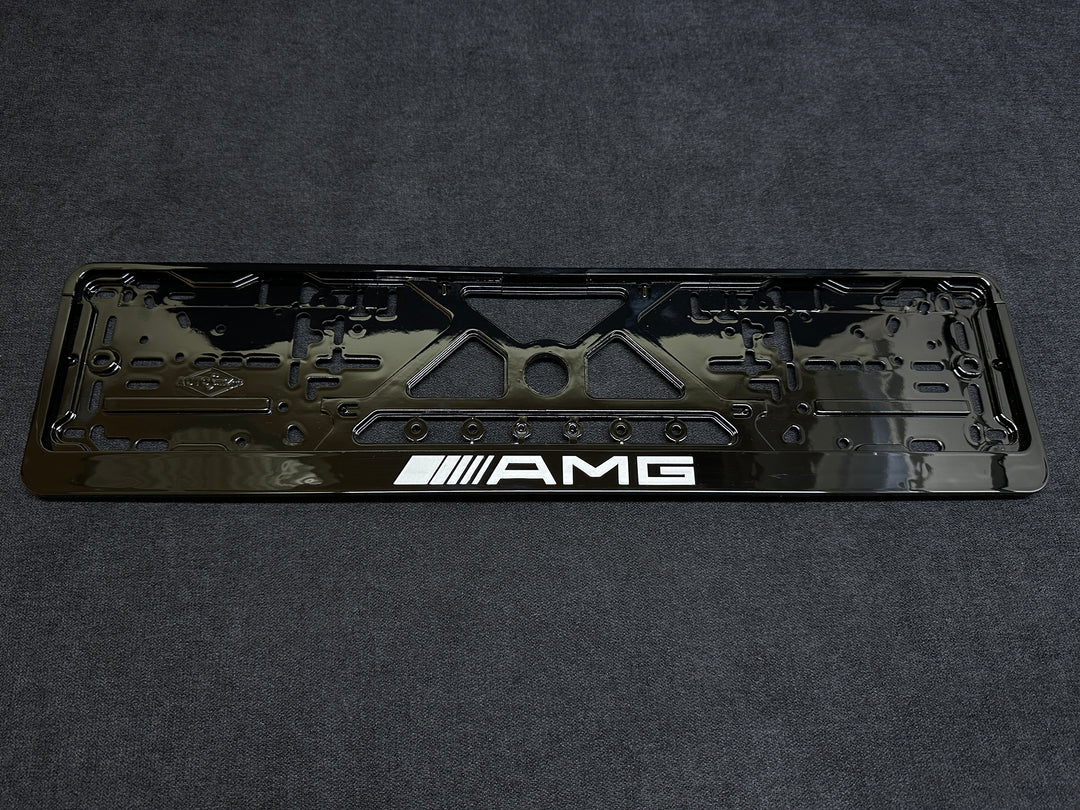 piano black amg mercedes benz license plate glossy