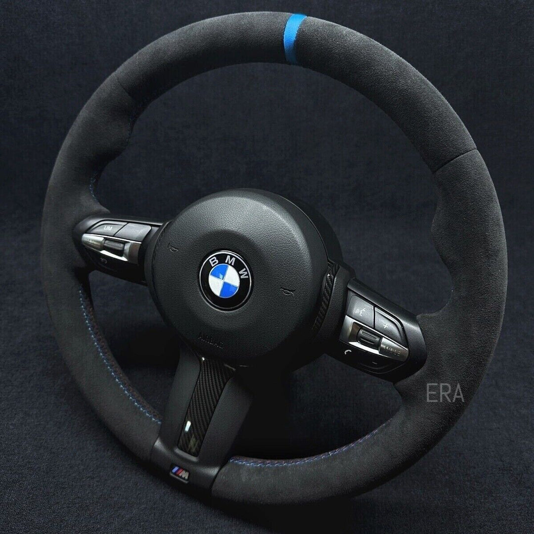 Bmw m SPORT STEERING WHEEL WITH ALCANTARA AND LIGHT BLUE STRIPE