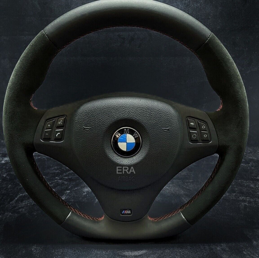 BMW E9X-E8X NAPPA-ALCANTARA / LEATHER TRIM / RED STITCHING / FLAT BOTTOM