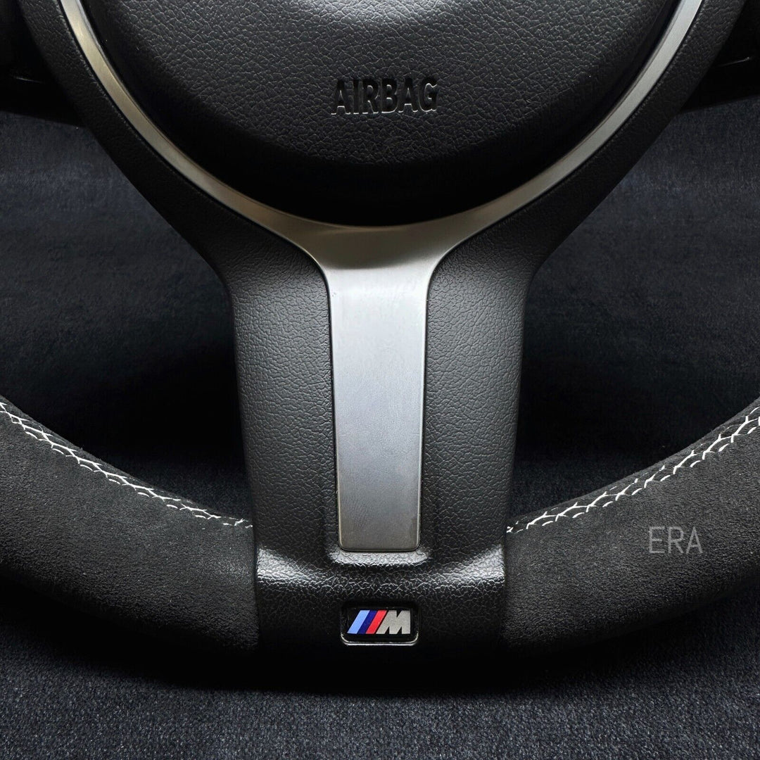 BMW F-SERIES ALCANTARA / RED STRIPE / WHITE STITCHING