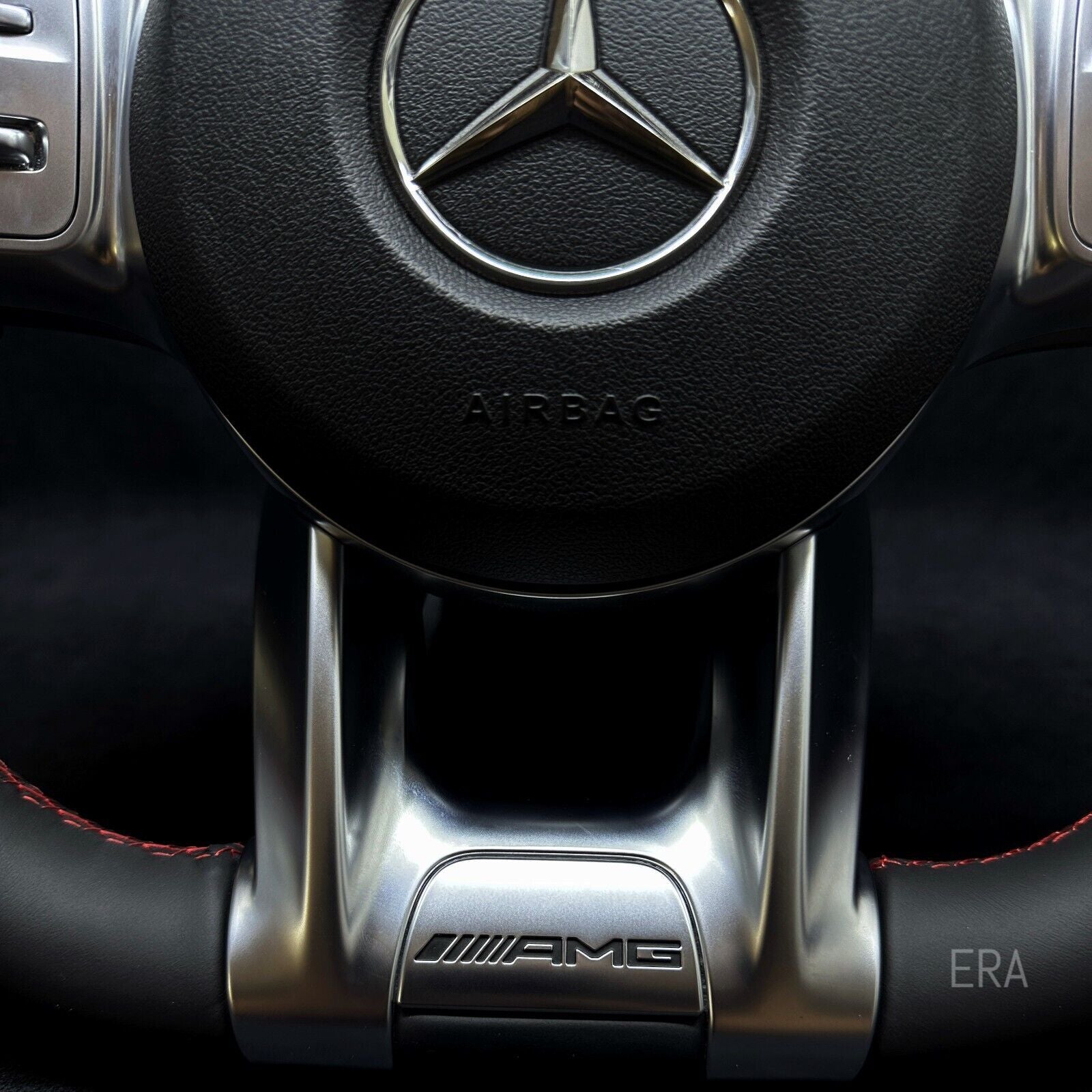 MERCEDES-BENZ NAPPA-PERFORATED / RED STRIPE / RED STITCHING / SHIFT PADDLES