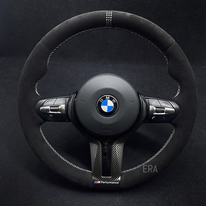 BMW CUSTOM MADE STEERING WHEEL CS WHITE STRIPE