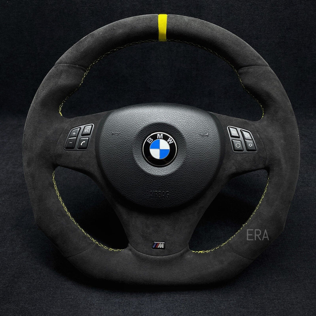 BMW E90 SHAPED YELLOW STRIPE STEERING WHEEL